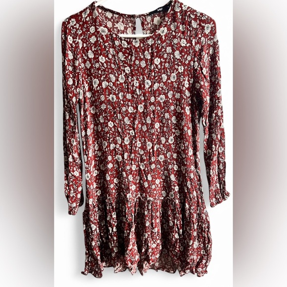 Sportsgirl Womens Orange Floral Boho Ruffle Garden Girl Long Sleeve Dress 6 - Picture 1 of 10